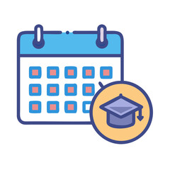 Poster - Academic schedule concept showing graduation on calendar illustration
