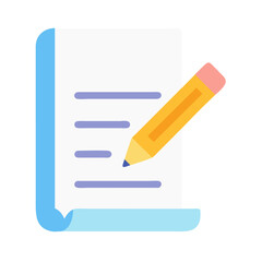 Poster - Paper sheet with pencil for writing notes vector design