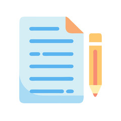 Poster - Flat illustration of a paper and pencil icon design