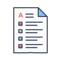 Poster - Graded paper checklist with boxes and lines simple icon