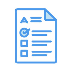 Poster - Vector Illustration: Checklist on a White Sheet with Light Blue
