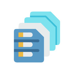 Poster - Stacked document icon signifying organization and data management solutions