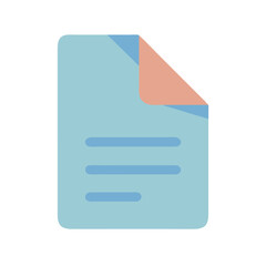 Poster - Minimalist file document icon with folded corner graphic design