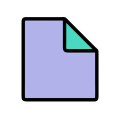 Poster - Stylized document icon in minimal design with folded corner