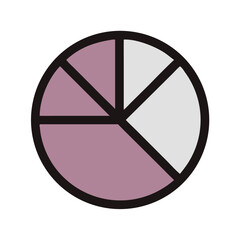 Poster - Simple flat pie chart on black background showcasing data
