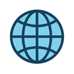 Poster - Stylized globe icon on black background depicts global reach