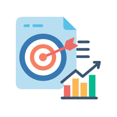 Poster - Data driven goal success concept, targeting growth and achievement