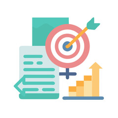 Poster - Business target success with arrow financial report progress symbol