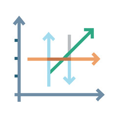 Poster - Abstract graph with arrows showing varied trends and progress