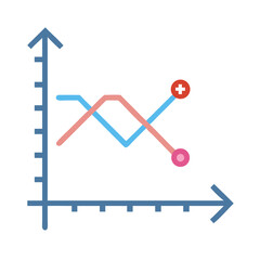 Poster - Graphical data comparison with two lines on coordinate system