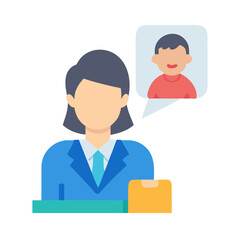 Poster - Businesswoman having an online video call with client