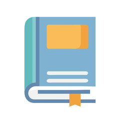 Poster - Illustration of closed book with bookmark flat style graphic
