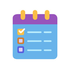 Poster - Stylized calendar icon with checklist and rounded rectangular elements