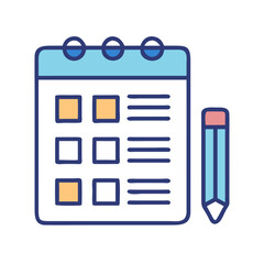 Poster - Calendar and pencil illustration for schedules and project management