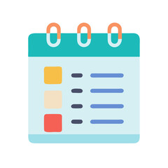 Poster - Flat design calendar icon with pastel color palette