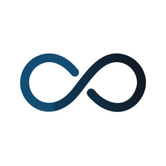 Poster - Abstract infinity symbol with smooth gradient on black background