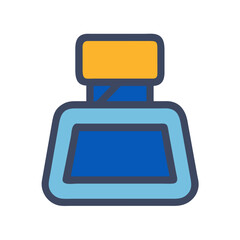 Poster - Simple ink pot icon illustration on black background