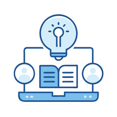 Poster - Online learning platform conceptual graphic with lightbulb and people