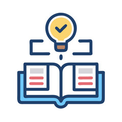 Poster - Idea lightbulb connecting knowledge book for creative problem solving