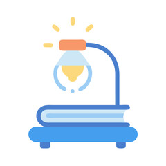 Poster - Stylized reading lamp atop stacked books for study