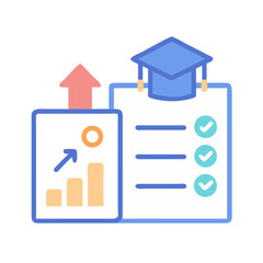 Poster - Achievement concept: Growth with education success check mark process