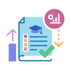 Poster - Education data analysis showing progress and success assessment report