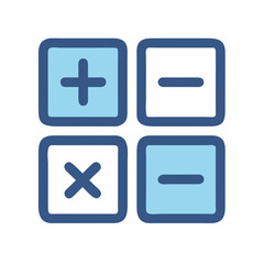 Poster - Basic math operation icons on black background, flat design