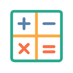 Poster - Colorful math operations icon on black backdrop illustration