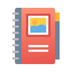 Poster - Flat design ring binder notebook with landscape image cover