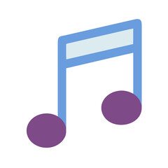 Poster - Stylized music note icon with blue and purple hues