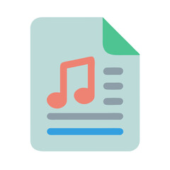 Poster - Musical document in a flat vector style icon