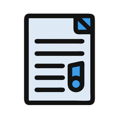 Poster - Stylized report document, simple cartoon graphic design, presentation concept