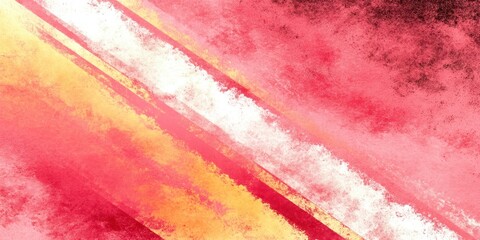 Poster - A red and white striped background with a yellow line