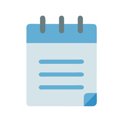 Poster - Flat design notepad icon with ring binding illustration