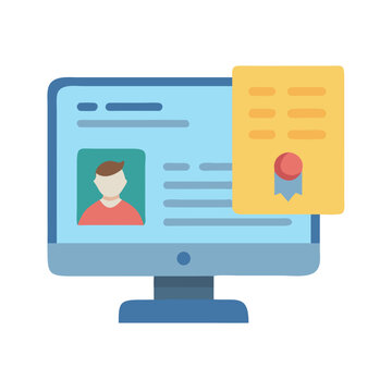 Online certification and education graphic element concept illustration