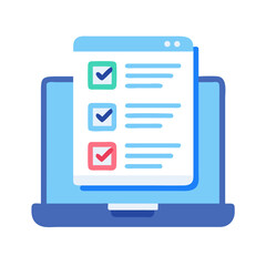 Poster - Stylized laptop showing a checklist in a flat illustration