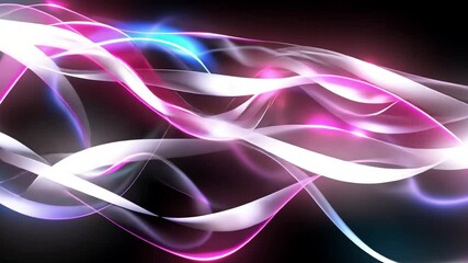 Poster - colorful abstract waves dynamic and vibrant background of flowing lines in pink and blue, creating e