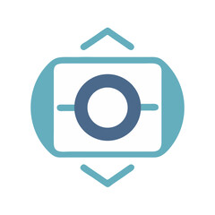 Poster - Modern Scroll Icon with Arrows and Circular Centerpiece