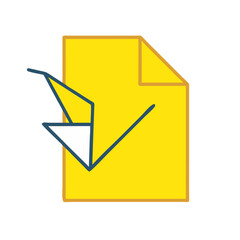 Poster - Origami bird graphic on document icon conveys transformation idea