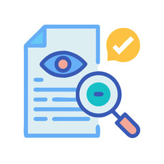 Poster - Document security check with magnifying glass and confirmation tick