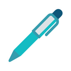Poster - Isolated blue and white pen on black background image