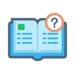 Poster - Open book with question mark, knowledge concept illustration