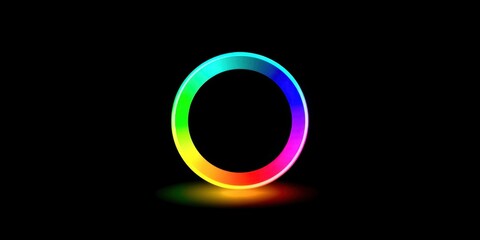 Wall Mural - a colorful circle on a black background