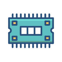 Aufkleber - Stylized teal and navy chip on a black background