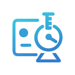 Poster - Technology dashboard with clock icon on a black background