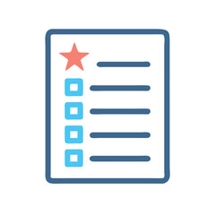 Poster - Blue list with checkboxes and star on black background