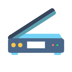 Poster - Blue flat scanner device for office or personal use