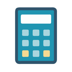 Poster - Minimalistic calculator icon with a flat design on black