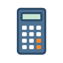 Poster - Blue calculator with white and orange buttons illustration