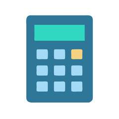 Poster - Flat design calculator icon on black background mathematics tool